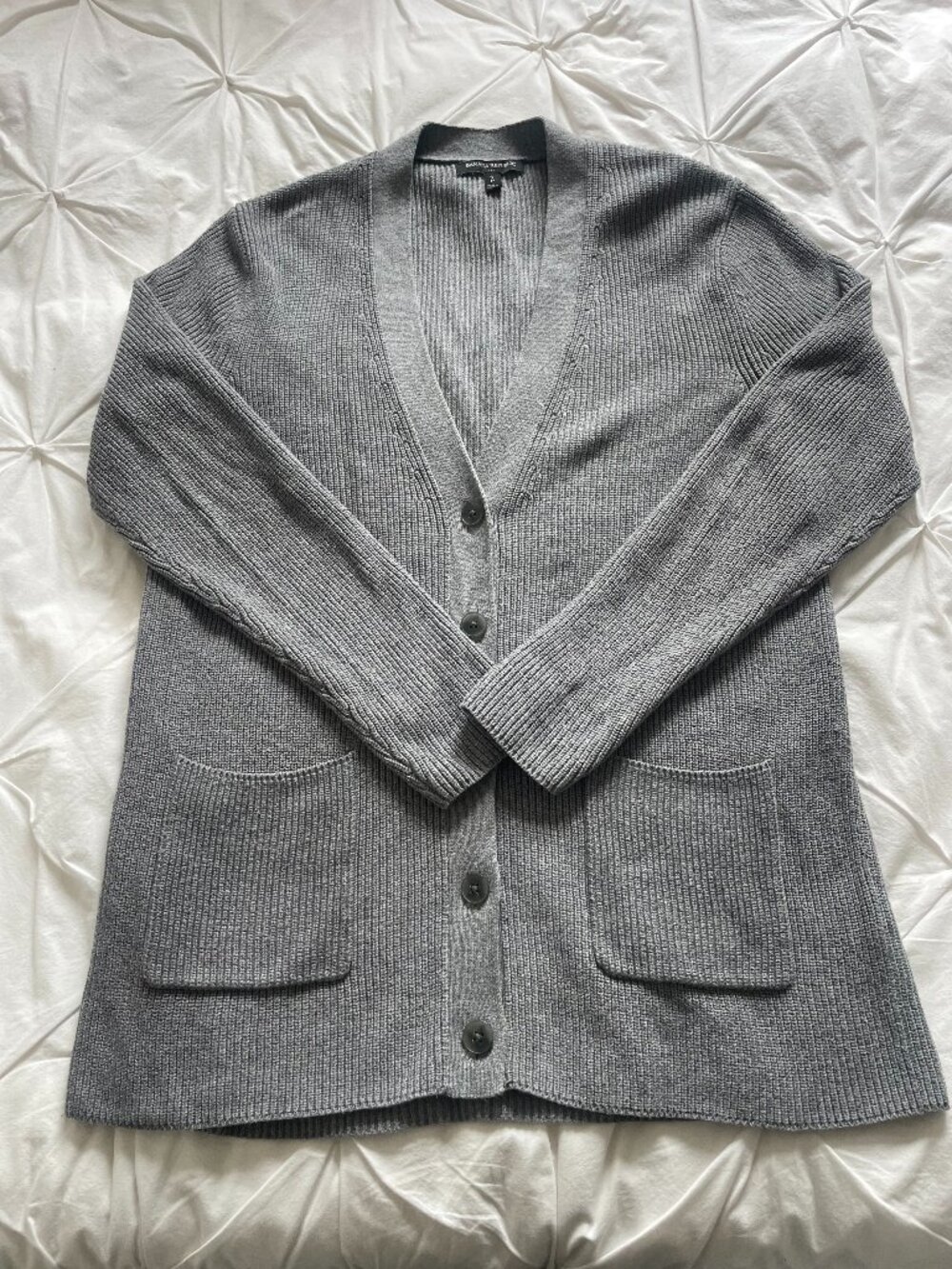 Banana Republis 100% Cotton Knit Grey Cardigan size S